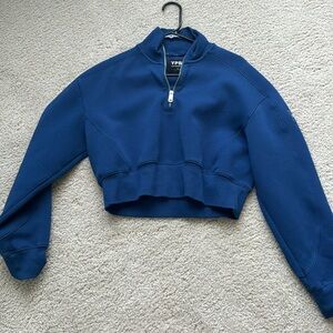 Abercrombie YPB crop mock neck 1/4 zip